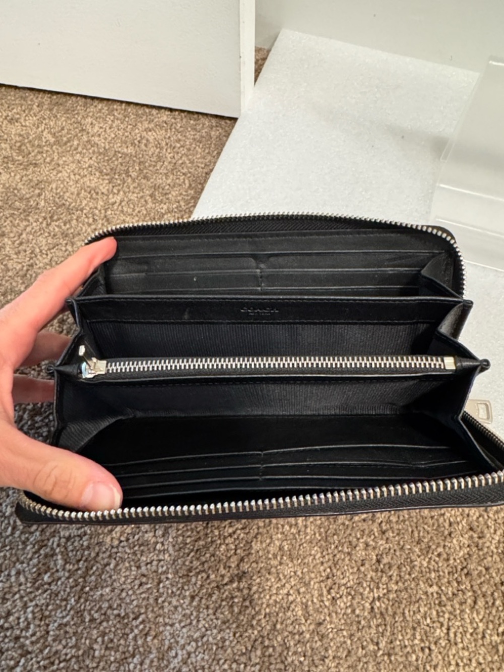 COACH gray Croc-Embossed Zip Wallet - Picture 6 of 6